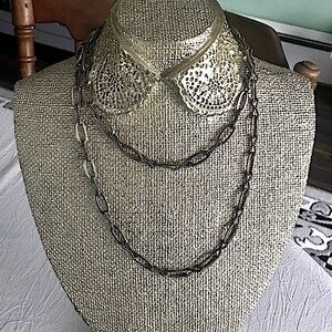 LAST CHANCE 🔆Long Pewter Chain Necklace